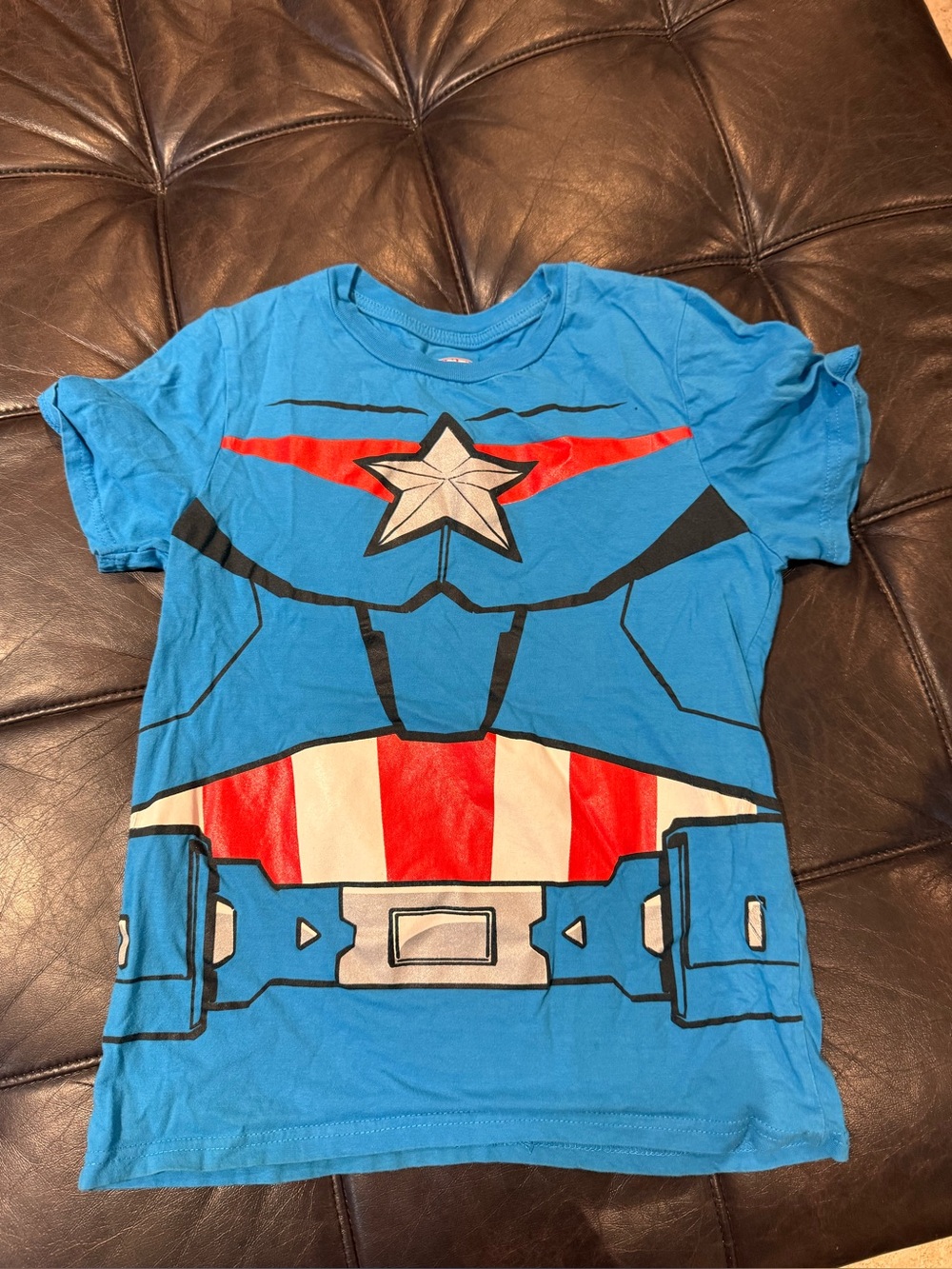 Kids Marvel Captain America Costume Tee - Marvel-Size 14/Large